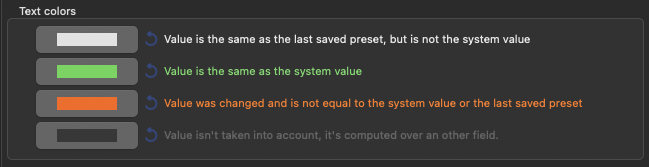 Image Text colors